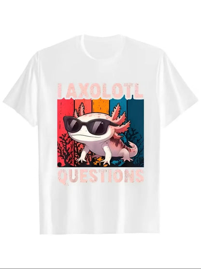 I AXOLOTL QUESTIONGS Children Boy Girl T shirt 2026 New Summer Short Sleeve T-Shirt Cute Style kidS casual SPORTS Tops