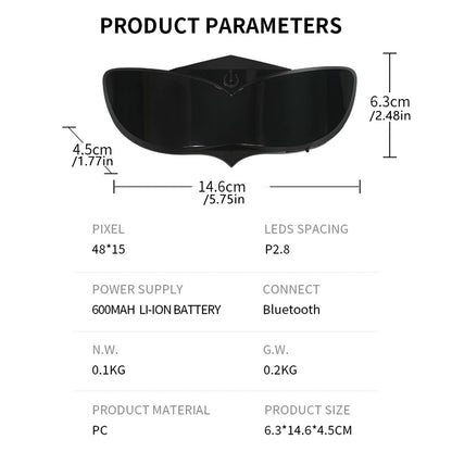 Motorcycle Helmet LED Display Bicycle Tail Light Bluetooth APP Controlled Smart Sensor Night Cycling Warning Safe Signal New