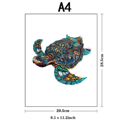 Turtle  Wooden Jigsaw Puzzles for Adults Kids,Animal Shaped Pieces Jigsaw Puzzles Toys with Package,  Christmas Gift Home Decor