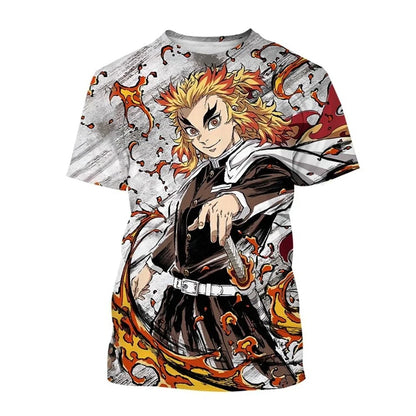 Summer Fashion Anime Demon Slayer 3D Printed T-shirt Neutral Harajuku Style Cool Anime T-shirt