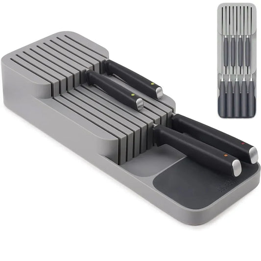 Knife Storage Box Kitchen Drawer Cutlery Storage Tray Knife Holder Organizer Knife Block Rack Storage and Drawer Organizer