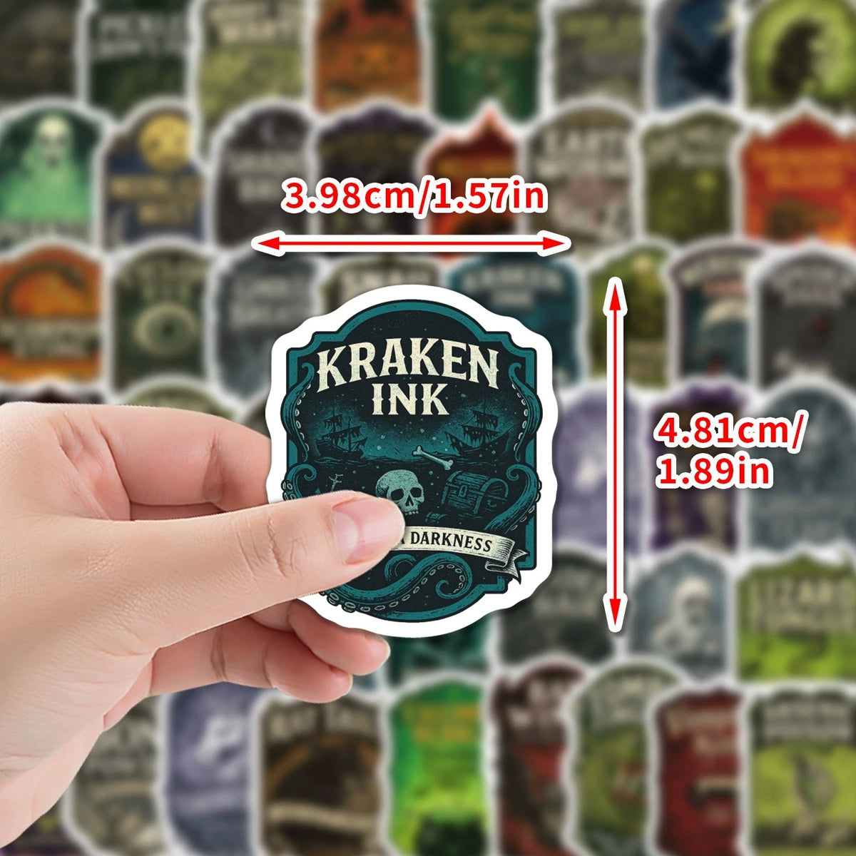 50PCS Cartoon Halloween Label Graffiti Stickers Water Cup Waterproof Decorative Stickers Halloween Bottle Stickers