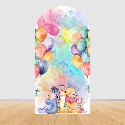Winnie The Pooh Arch Backdrop Cover Elastic Fabric Newborn Baby Birthday Party Supplies Birthday Party Photo Studio Decoration