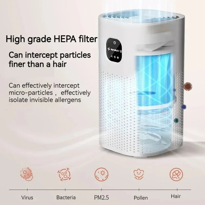 Negative Ion Air Purifier With HEPA Filter Smoke Remover Air Cleaner Negative Ion Purification Machine Odor Eliminator Machine