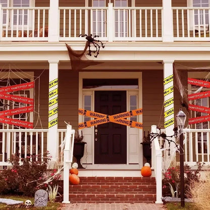 Halloween Warning Tape Safety Signs Caution Fright Crime Scene Tape Orange Yellow Red Caution Party Horror Scene Decor Supplies
