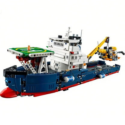 1327pcs MOC Technicing OceanExplorer Nautical Research Vessel DIY Model Building Blocks Birthday Toys Gift