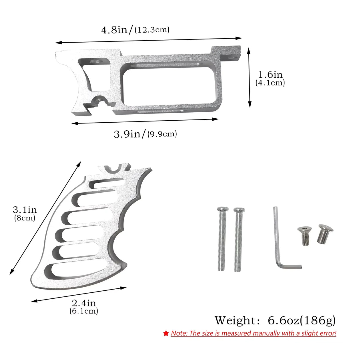 2026 Hot Metal Detachable Grip DIY Slingshot Special Assembly Grip Homemade Large Slingshot High-quality Accessories Parts
