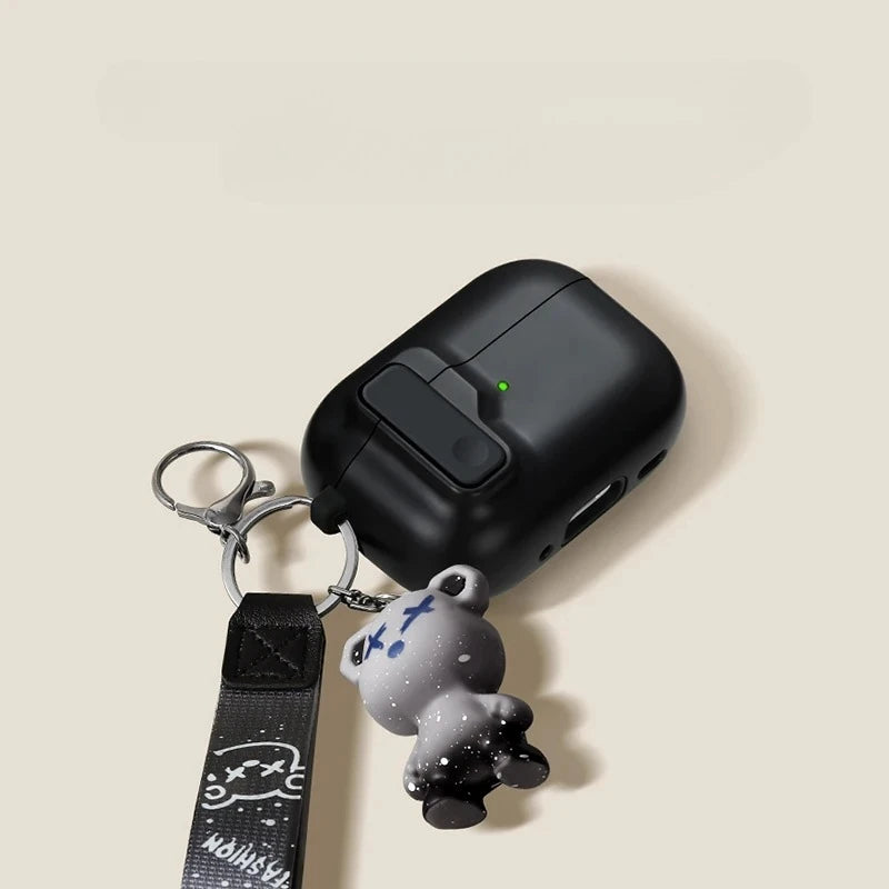 Protective Case For Airpods 4 Cover Luxury Earphone Cover Case For Apple Airpodspro 2 3 1/2 Air Pods Pro Shockproof With Hook﻿