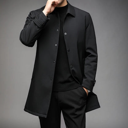 2026 autumn men's high-quality Business Trench Coat single breasted trench coat men long Casual Windbreakers Good Quality jacket