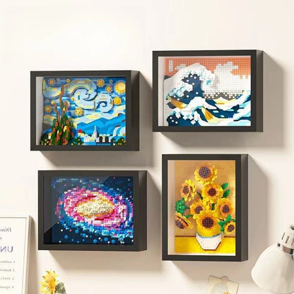 WIth Box World-famous Art Painting sunflower Van Gogh The Starry Night Galaxy Kanagawa 3D Diamond Building Block Toy Kids Gift