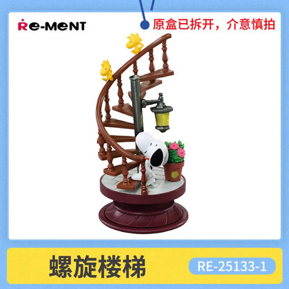 Re-Ment Snoopy Blind Box 3d Spiral Model Miniature Scene Collectible Figurine Shokugan Trading Figure Birthday Gift In Stock ﻿