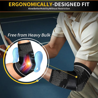 1/2Pcs Elbow Support Brace with Gel Pad for Women & Men Elbow Compression Sleeves for Golfer, Arthritis, Tendonitis Pain Relief