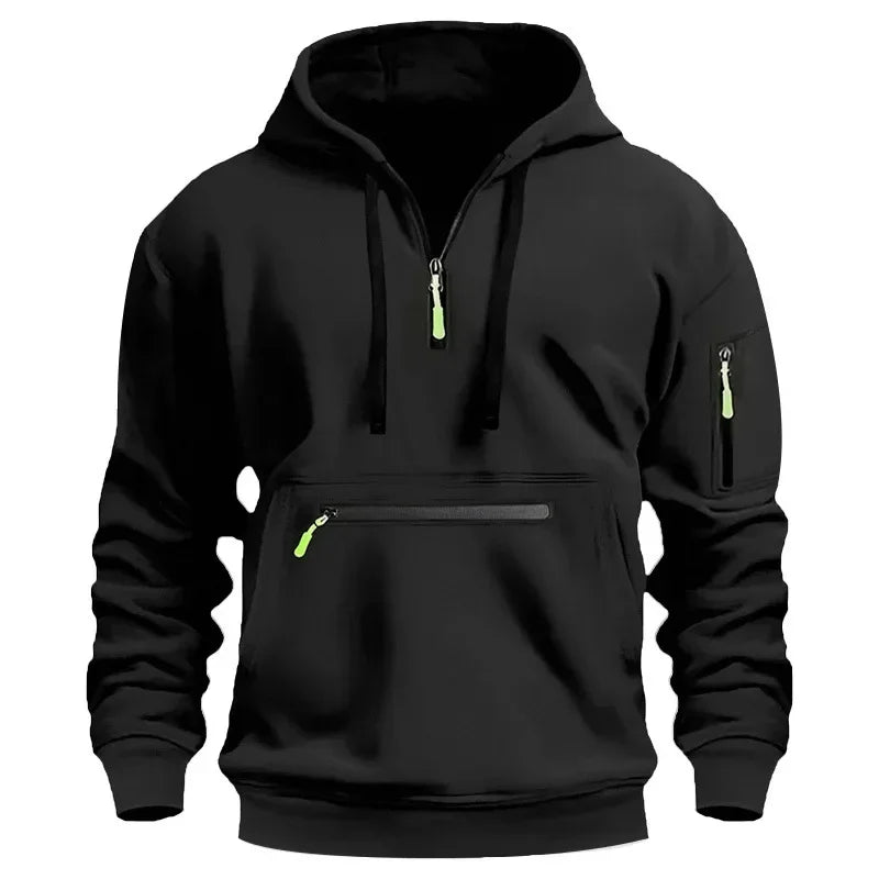 2026 New Men's Fashion Casual Hoodie Autumn/Winter Multi Pocket Fashion Loose Oversized Hoodie Men's Wear
