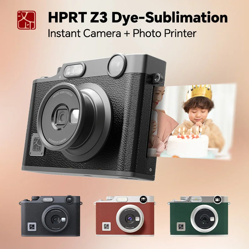 HPRT Z3 Hybrid Instant Camera Bluetooth Photo Printer 2.8" LCD Dye-Sublimation Retro Aesthetic Journaling Gift for Girls