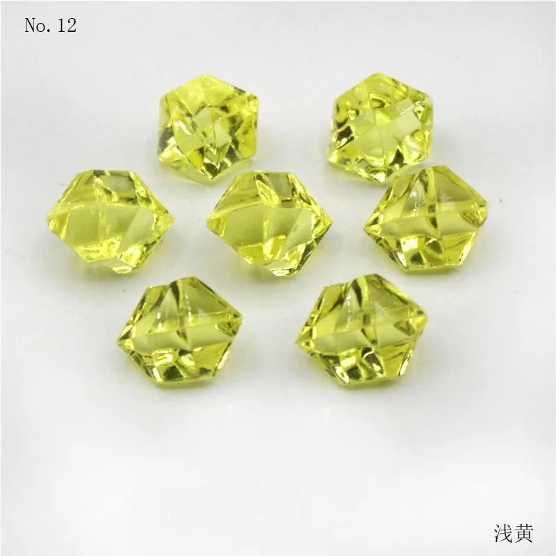 100Pcs 11*14mm Crushed Diamond Ice Crystal Clear Plastic Rocks Fake Diamonds Clear Acrylic Gems  for Decor Photography Prop