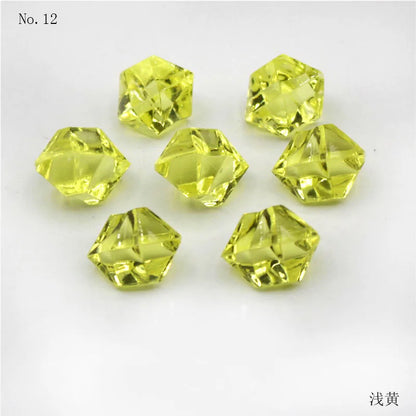 100Pcs 11*14mm Crushed Diamond Ice Crystal Clear Plastic Rocks Fake Diamonds Clear Acrylic Gems  for Decor Photography Prop