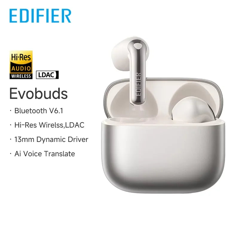 Edifier Evobuds True Wireless Earbuds Bluetooth Earphone with AI Voice Bluetooth 6.1 Hi-Res IP54 Translation Noise Cancelling