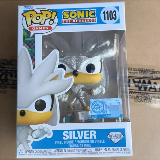 FUNKO POP Original Sonic Anime Figure Silver 1103 Action Figure Toys for Boys Girls Kids Gift Collectible Model Ornaments
