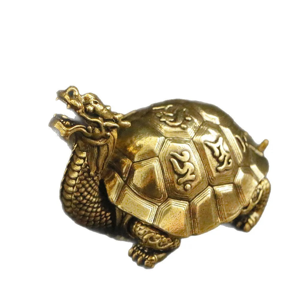 1 New Creative Dragon Turtle Incense Burner Ornaments Xuanwu Zen Office Desk Incense Seat Copper Ornaments
