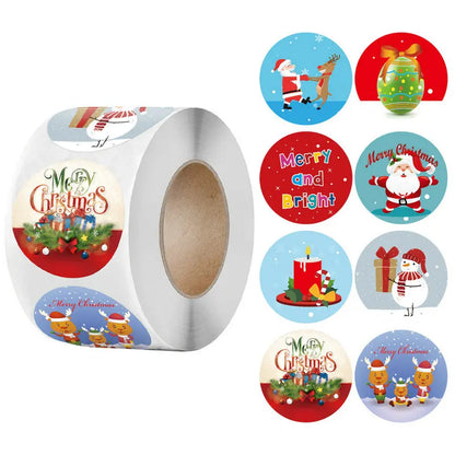 Christmas gift stickers decorative sealing sticker Merry Christmas Reward Self-adhesive labels  Day party
