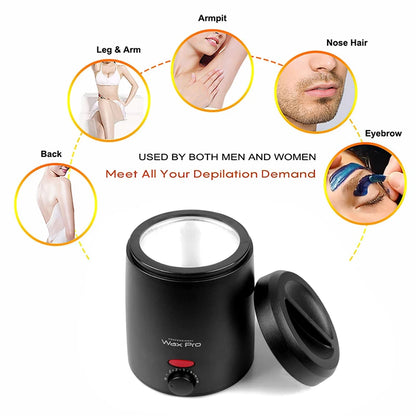 200ml Wax Melting Machine + 100g/200g /300g Wax Beans Set, Wax Heating, Wax Hair Removal And Wax Therapy Machine Wax Melting Pot