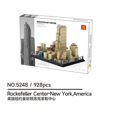 WANGE City Architecture Sydney Opera Santorini Building Blocks Chamartin Stadium Mosque Assembled Model Collection Toys For Gift