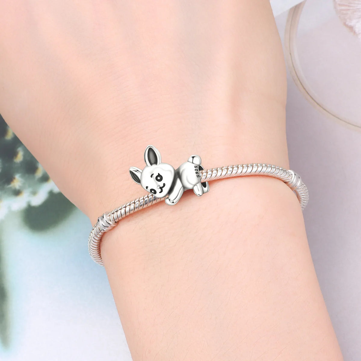 Orstarry 925 Sterling Silver Cute Rabbit Animal Beads Original Pendants Bracelet Charm Jewelry Party DIY Trendy Gifts