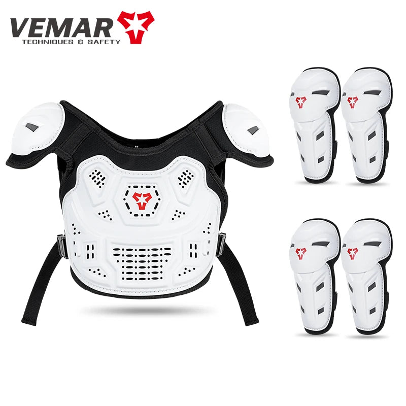 Kids Motorcycle Riding Body Armor/Elbow Knee Protector Children Motocross Back Vest Chest Off-Road Moto Cycling Protective Gear