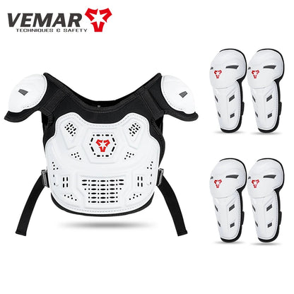 Kids Motorcycle Riding Body Armor/Elbow Knee Protector Children Motocross Back Vest Chest Off-Road Moto Cycling Protective Gear