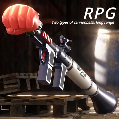 New RPG Fist Rocket Launcher Toy Gun Manual Air Shooting Grenade Firing Toy for Adults Outdoor Games