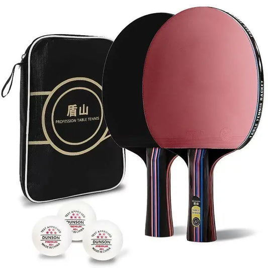 Dunson 12-Star Carbon Table Tennis Racket Set, Professional Grade for Competitions, Official Adult Rackets, Double Options