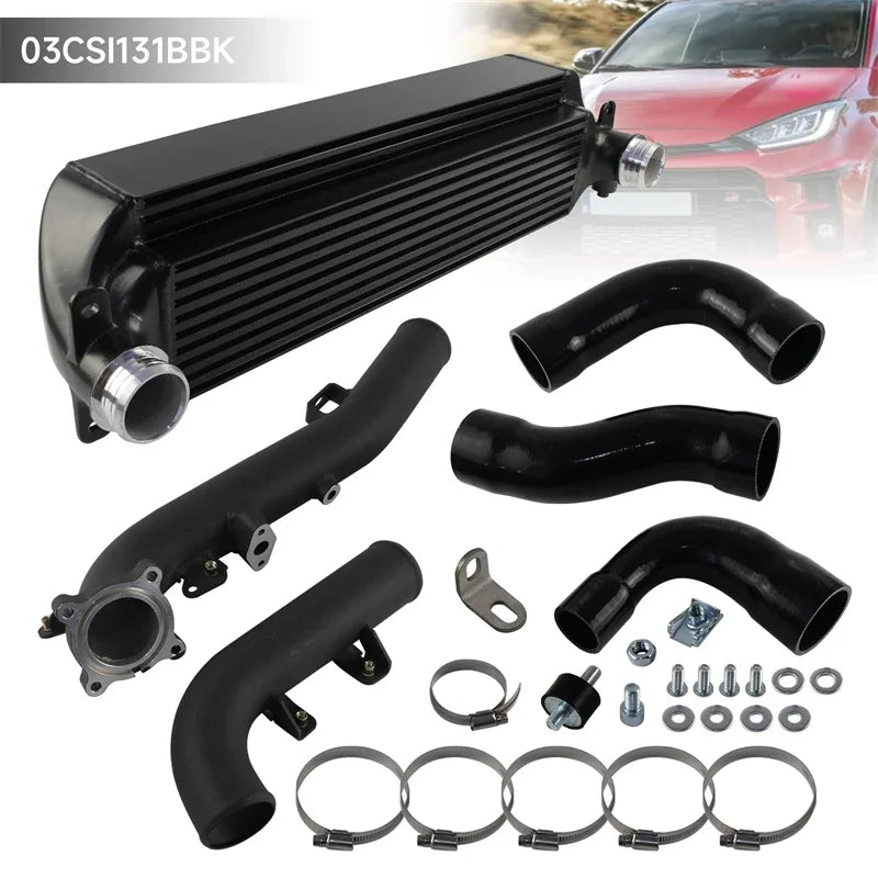 High-performance Competition Intercooler & Charge Boost Pipe Hose Kit For Toyota Toyota GR Yaris 1.6T Bar & Plate Aluminum Black