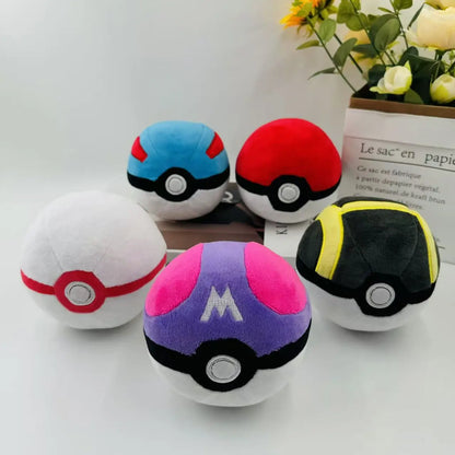 5pcs/set Pokemon Plush Poke Ball Master Ball Great Ball Ultra Ball Premier Ball Stuffed Doll Toys Children Kids Christmas Gifts