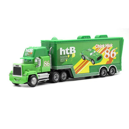 Hot Sale Pixar Cars Toys Lightning McQueen Chick Hicks Mack Truck and Car Set Collection Die Metal Model Birthday Gift