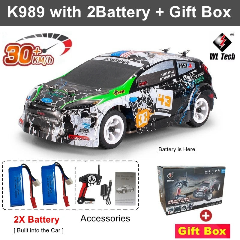 WLtoys 284191 284019-A Upgraded Gyro 1/28 RC Drifting Car 4WD High Speed Radio Control Model 2.4G Drift Racing Vehicle Mini Gift