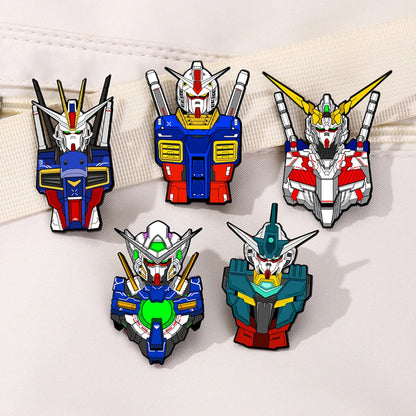 4/8pcs Japanese Anime Mobile Suit Gundam Enamel Pins Cartoon Creative Alloy Brooch Fashion Accessories for Bags And Clothing