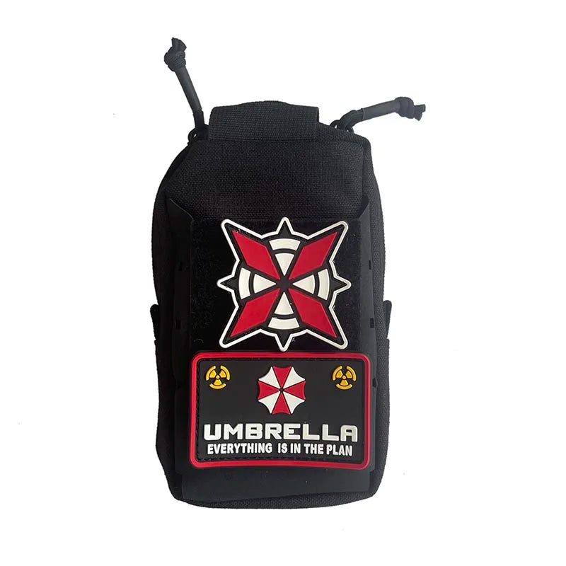 1PC,2PCS/ Umbrella Corporation PVC Rubber Morale Emblem,Biohazard Insignia Applique Embroidered patches,Tactical Backpack Badges