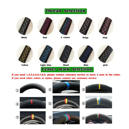 100% Fit For Subaru BRZ Toyota GR86 2017-2023 Auto Parts DIY Hand-stitched Black Suede Wear-Resisting Car Steering Wheel Cover