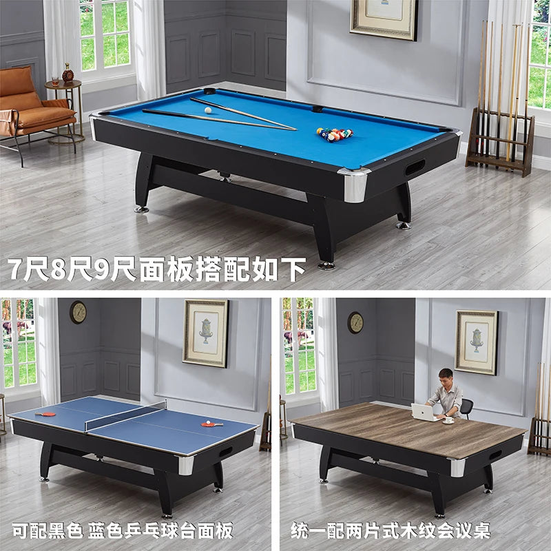 Household solid wood pool table automatic return American black eight indoor pool table multi-functional three-in-one marble tab