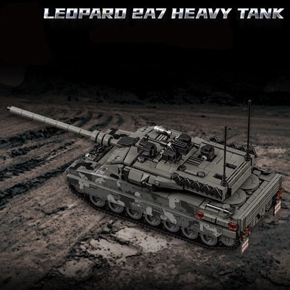 Military WW2 MOC Leopard 2A7 Army Main Battle Tank Soldiers Building Blocks Bricks M1 T90M Tank Set For Gifts