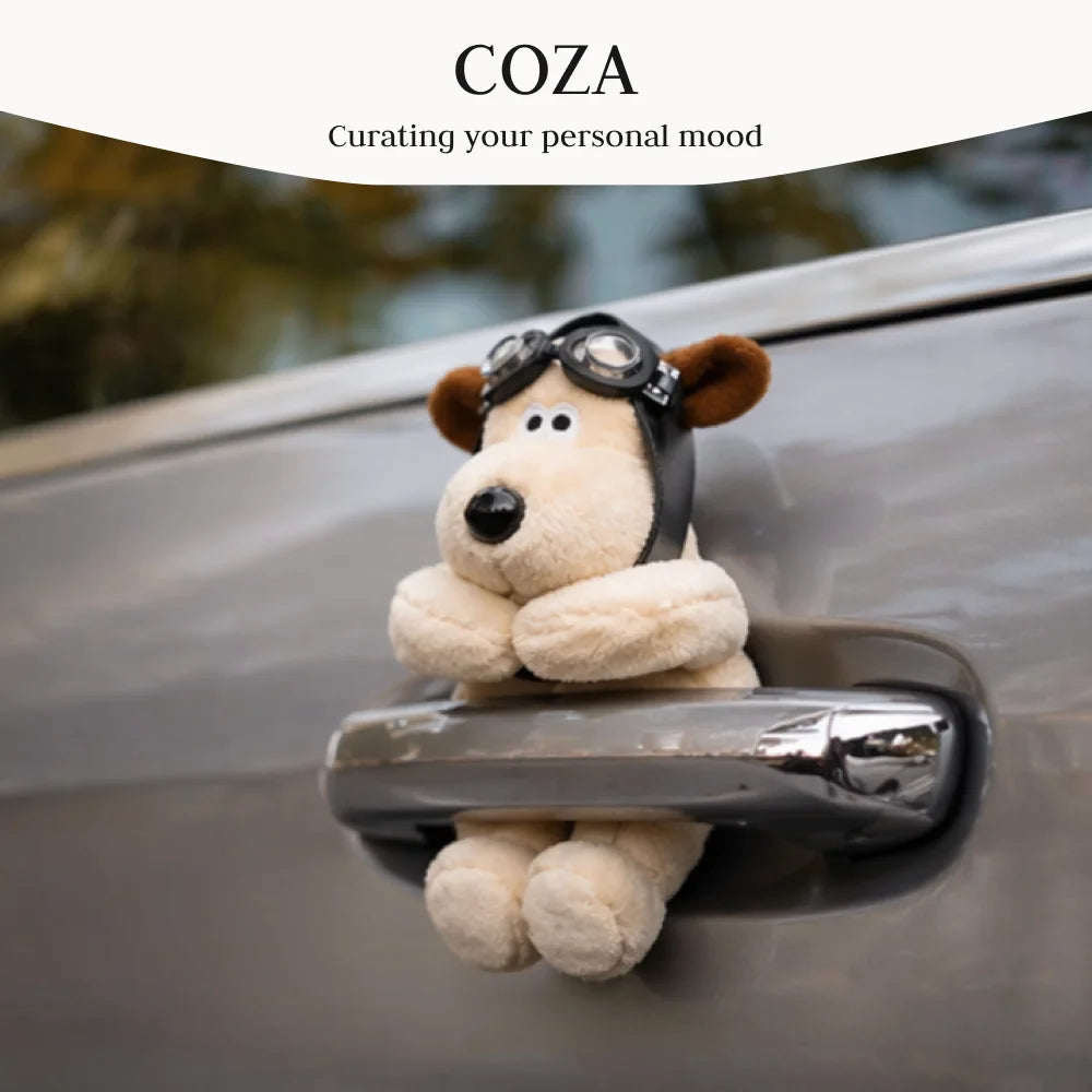 Puppy Turn Signal Switch Ornament Car Wiper Rod Decoration Figure Plush Puppy Interior Accessories Room Door Handle Decoration