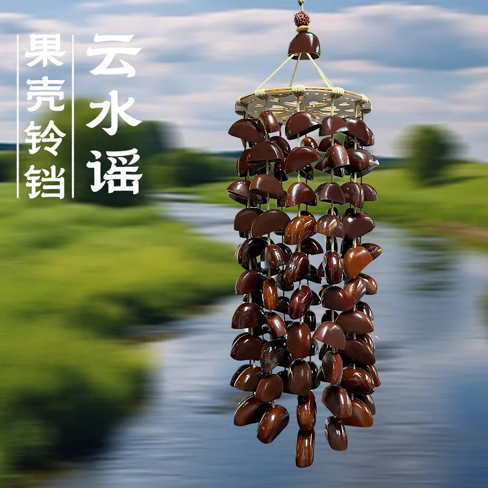 Indonesia Natural Plant Shell Bell Pendant Sound Therapy Meditation Hand Ringing Bells Plant Fruit Wind Chimes Pendant