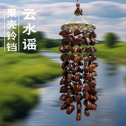 Indonesia Natural Plant Shell Bell Pendant Sound Therapy Meditation Hand Ringing Bells Plant Fruit Wind Chimes Pendant