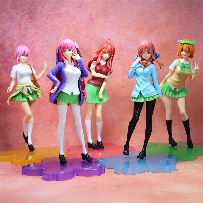 18CM The Quintessential Quintuplets Ichika Nino Miku Yotsuba Itsuki JK Uniform PVC Action Figure Collectible Model Surprise Gift