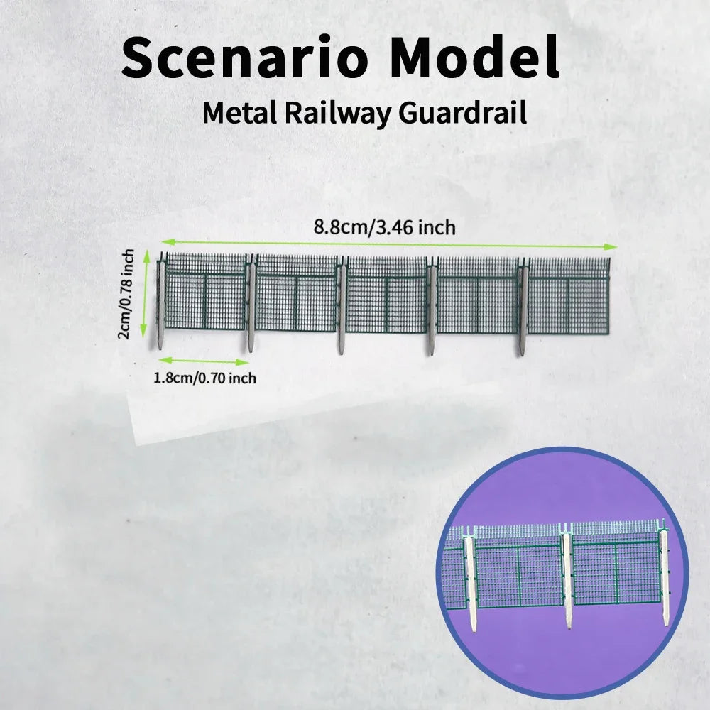 N Scale Miniature Protective Metal Fence 1/150 Model Guaedrail For Railway Train/Sand Table/Military Scene Material/Diorama 1PC