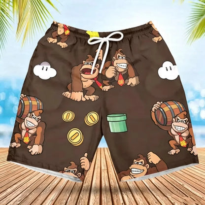 2026 Summer Men's Women's Quick-Drying Beach Shorts Luigi Yoshi Printed Shorts for Beach Swimming Pools Gyms and Outdoor Sport