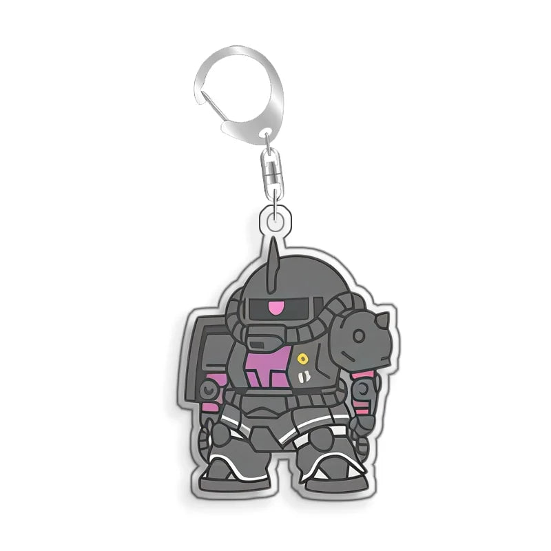Keychain for Gundam MS-06S Zaku Ll White Cabin Backpack Pendant Anime Game Fans Gift Recycled Acrylic Decoration Rare Card Toy
