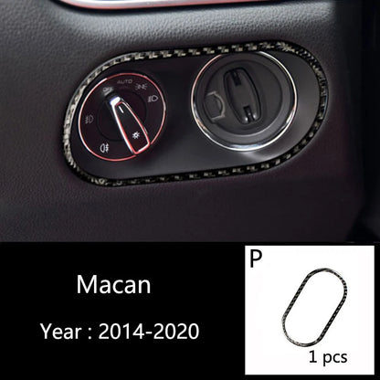 Car Styling For Porsche macan 2014-20 Carbon fiber Center Console Air outlet Dashboard Covers Stickers Interior Auto Accessories