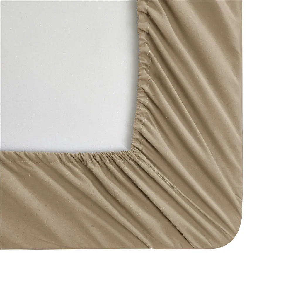Solid Color Soft Brushed Bed Set Fitted Sheet Flat Sheet Pillowcase Bedding Set Bed Sheet Twin Full Queen CA King 3/4 Pieces