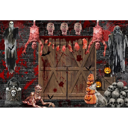 Horror Halloween Scary Blood Splatter Backdrop Red Blood Dripping Ghost Shadow Zombie Vampire Photography Background Studio